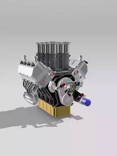Vintage HEMI Hilborn Stacked Injection version Engine 3D print model