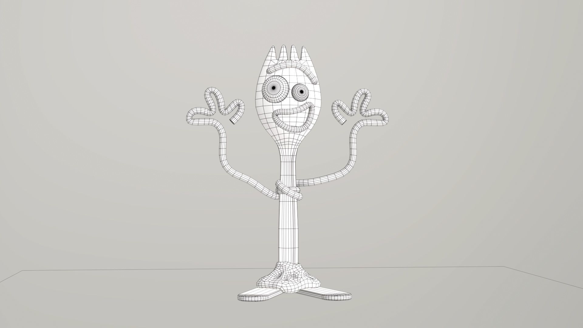 Toy Forky Low-poly 3D model_10