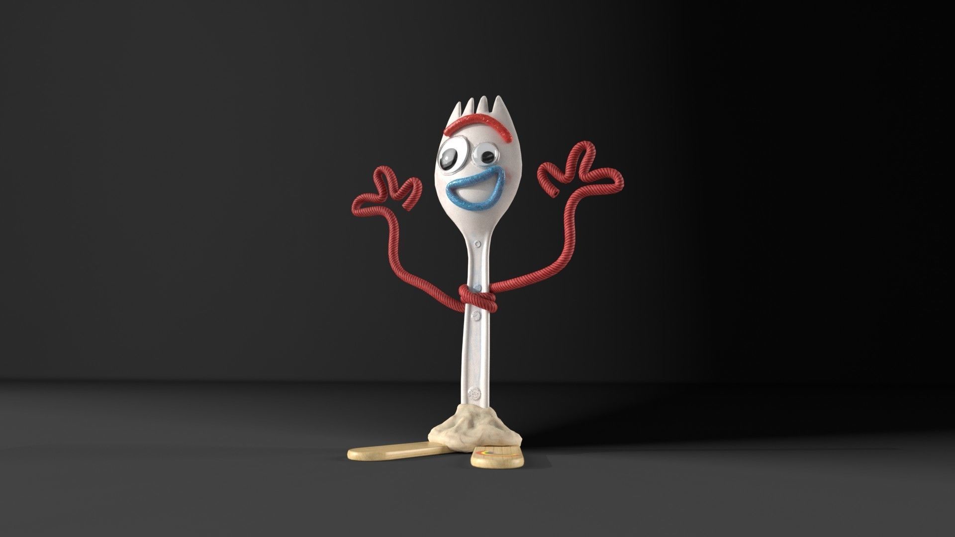 Toy Forky Low-poly 3D model_4