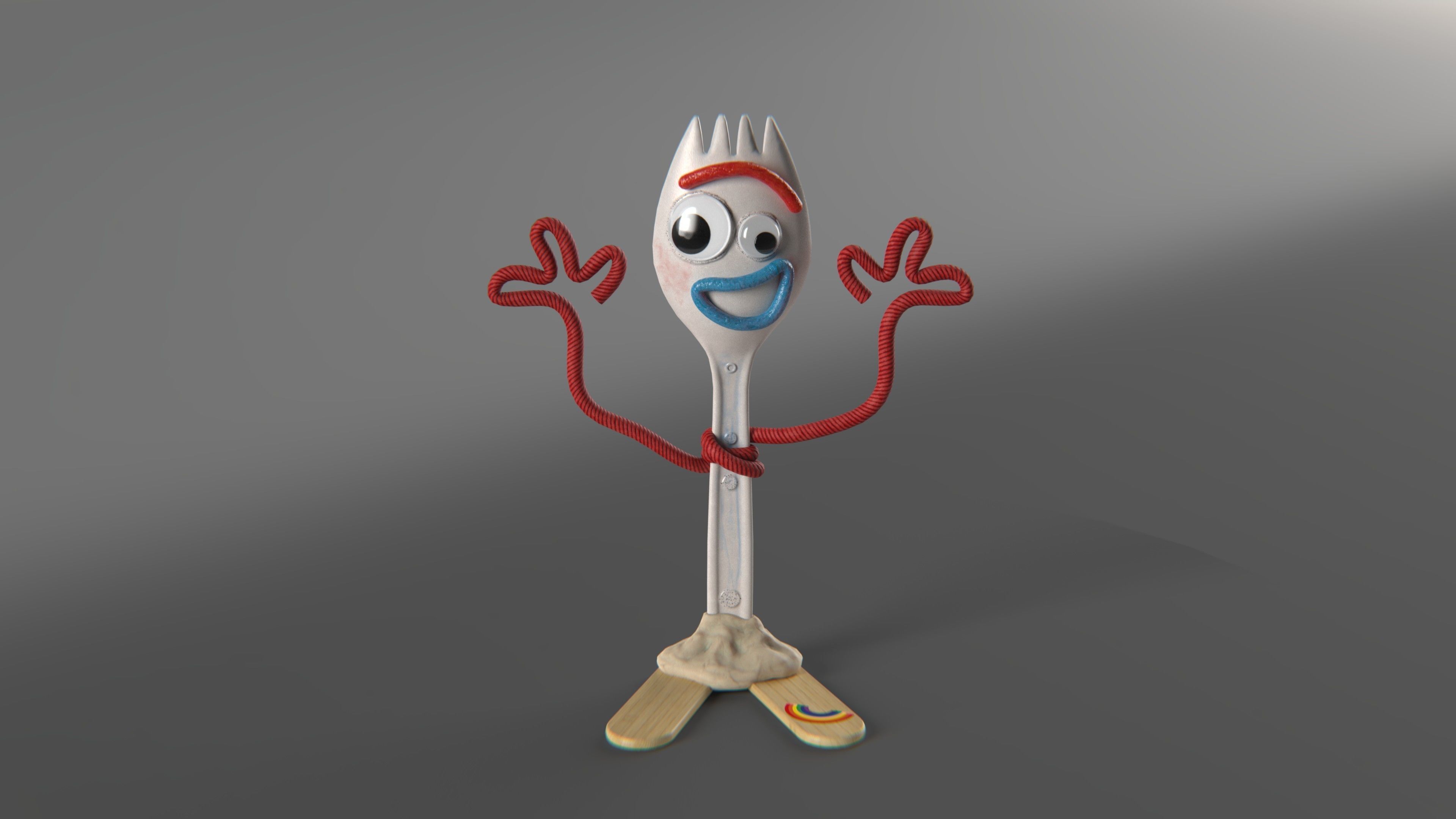 Toy Forky Low-poly 3D model_2