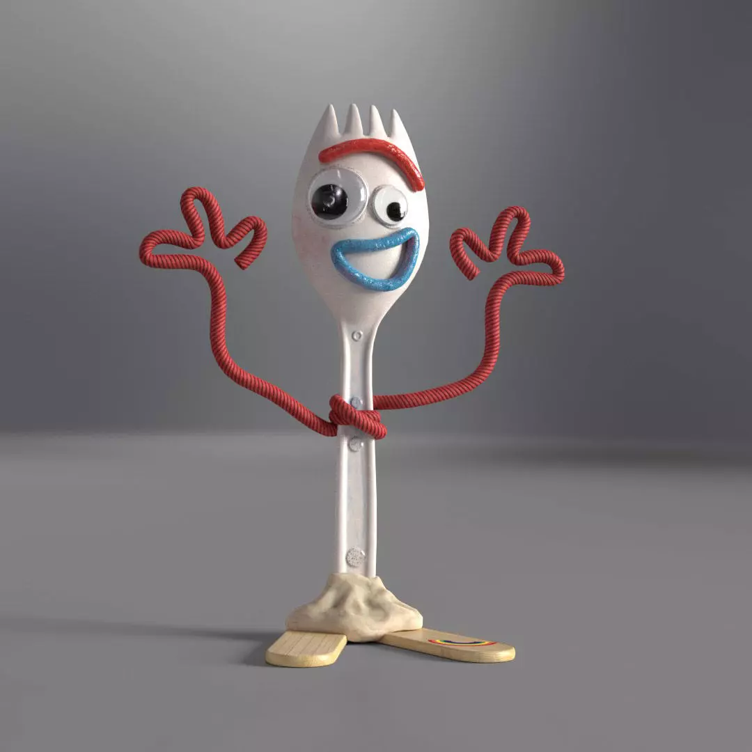Toy Forky Low-poly 3D model_0