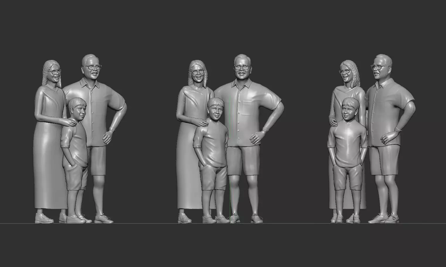 family miniature  3D print model_0