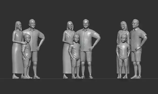 family miniature  3D print model