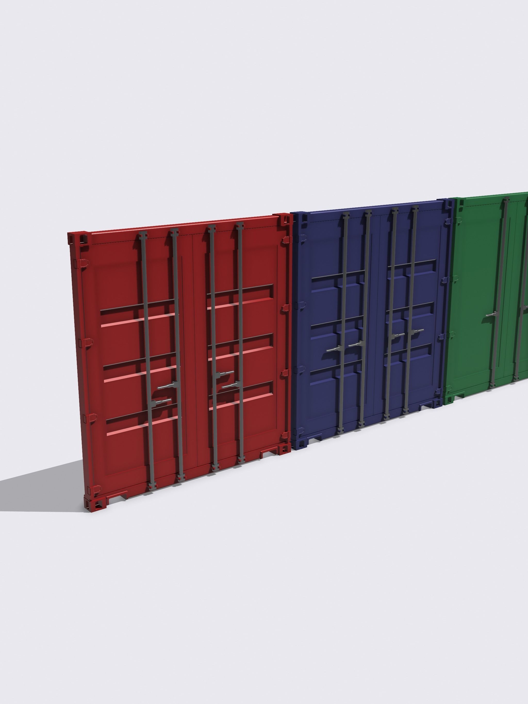 Diorama Shipping Container front x3 versions 3D model 3D printable