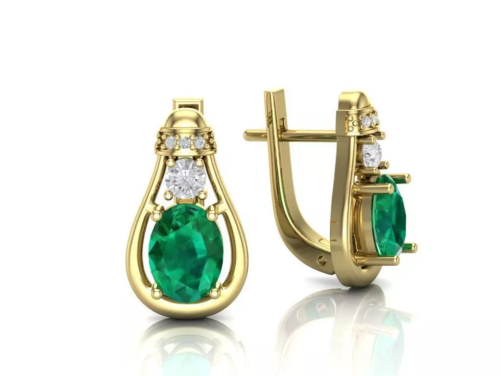 earrings with different stones 3D print model