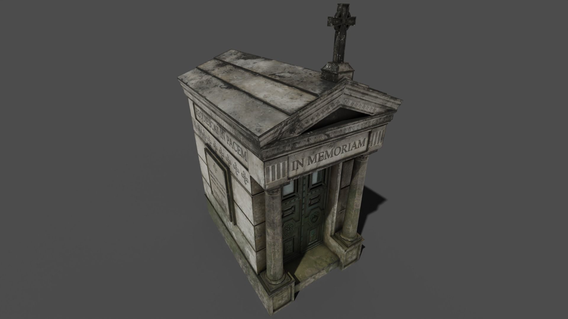 Cemetery Mausoleum 01 Low-poly 3D model_4