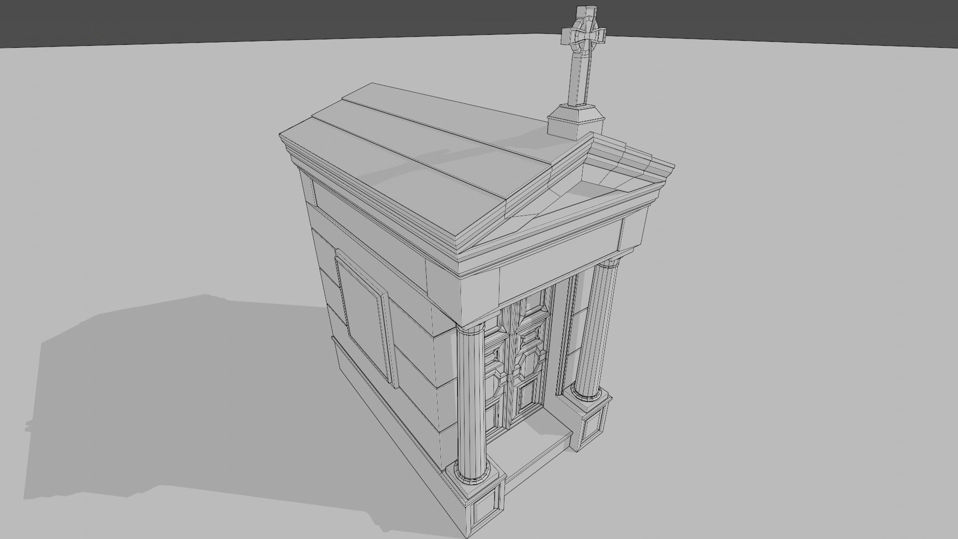 Cemetery Mausoleum 01 Low-poly 3D model_7