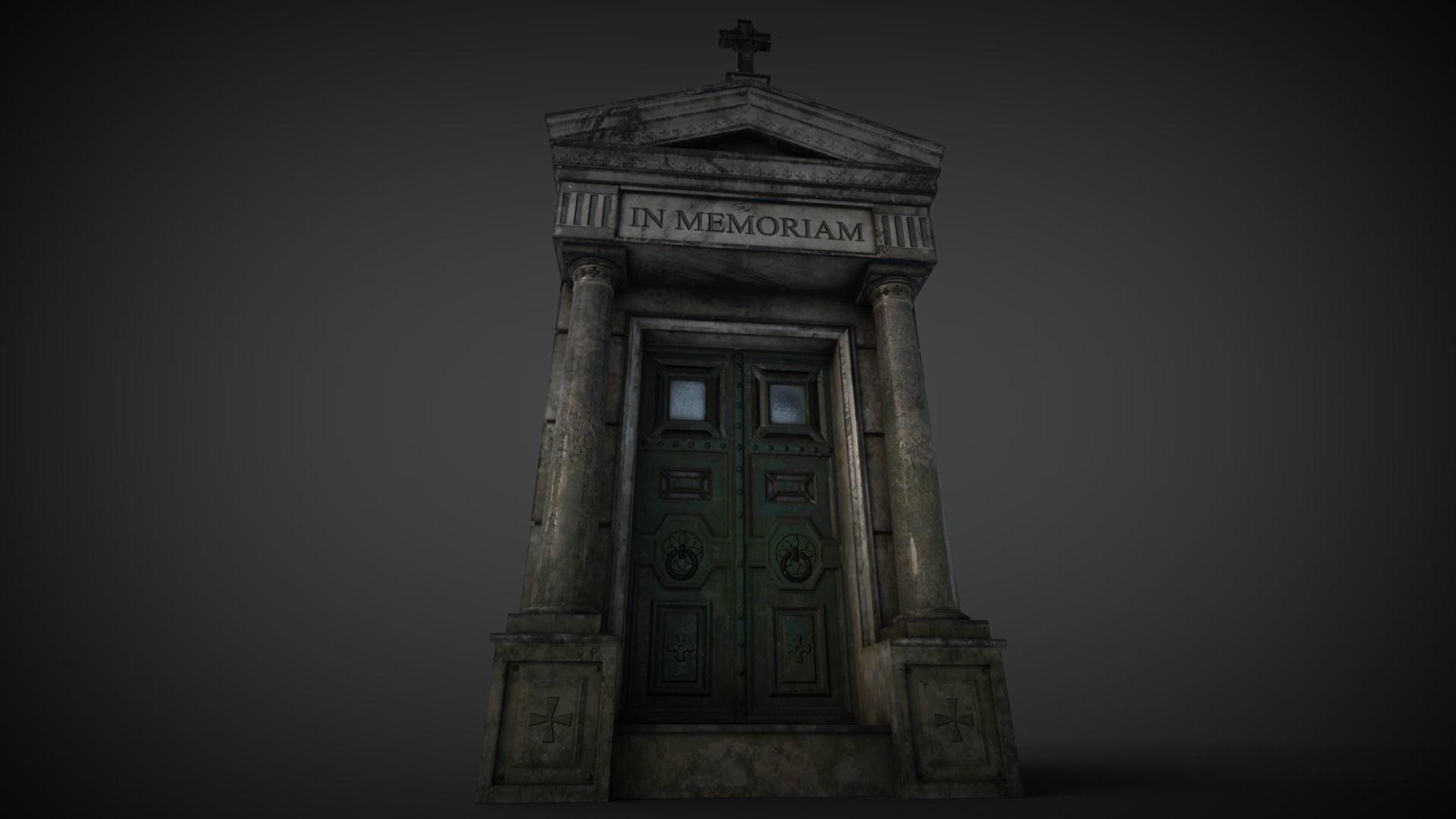 Cemetery Mausoleum 01 Low-poly 3D model_9