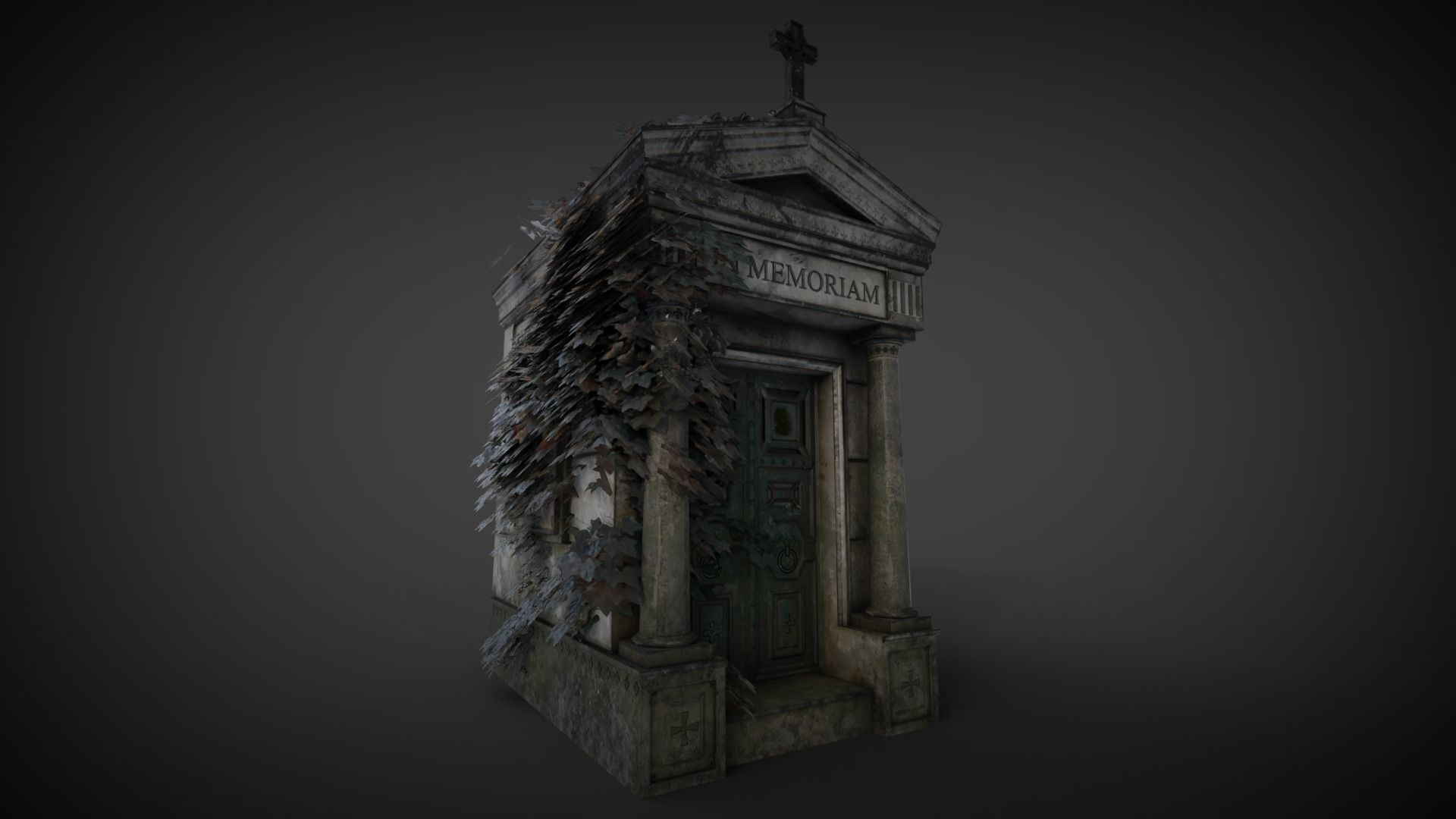 Cemetery Mausoleum 01 Low-poly 3D model_1