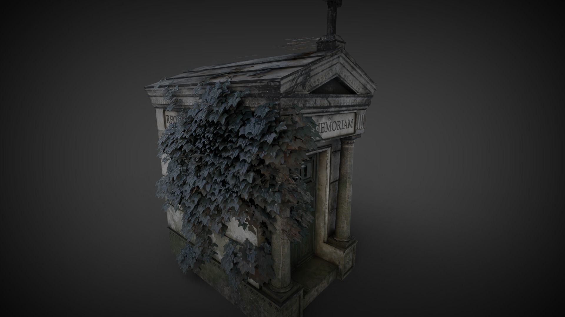 Cemetery Mausoleum 01 Low-poly 3D model_17