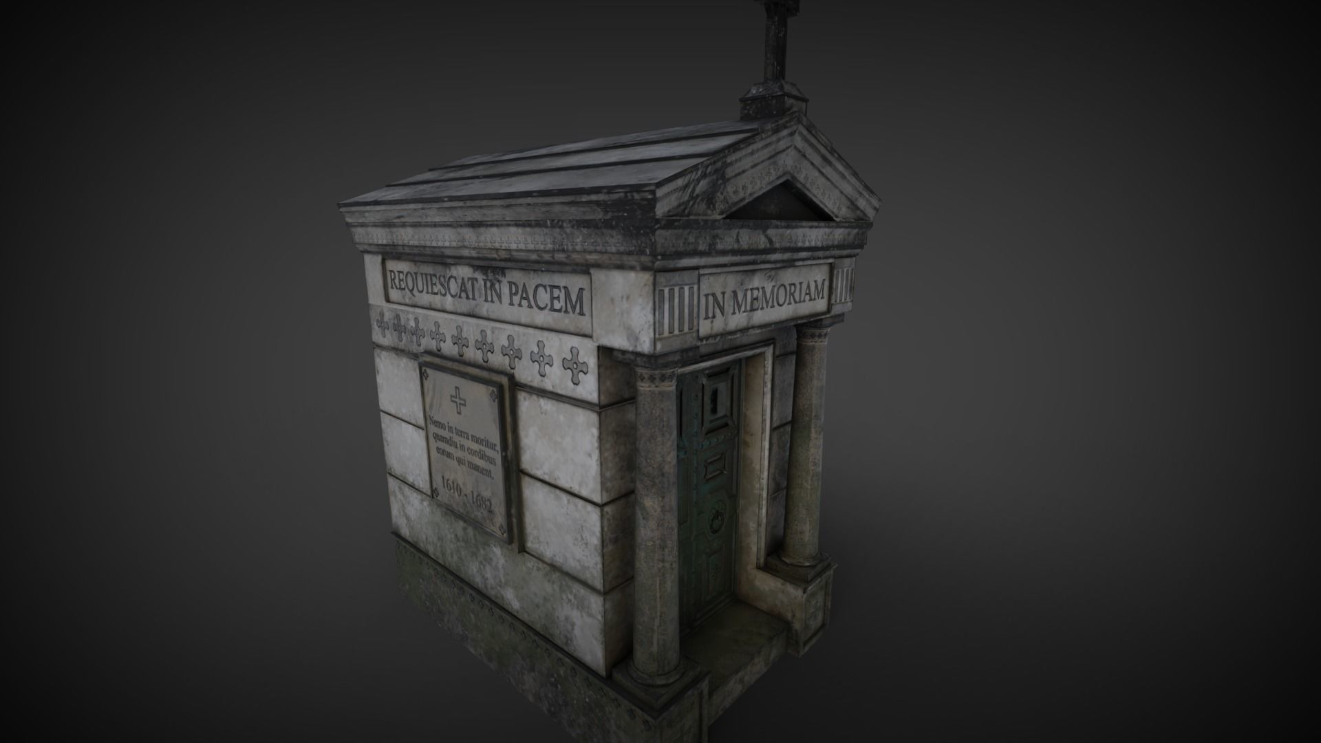 Cemetery Mausoleum 01 Low-poly 3D model_16