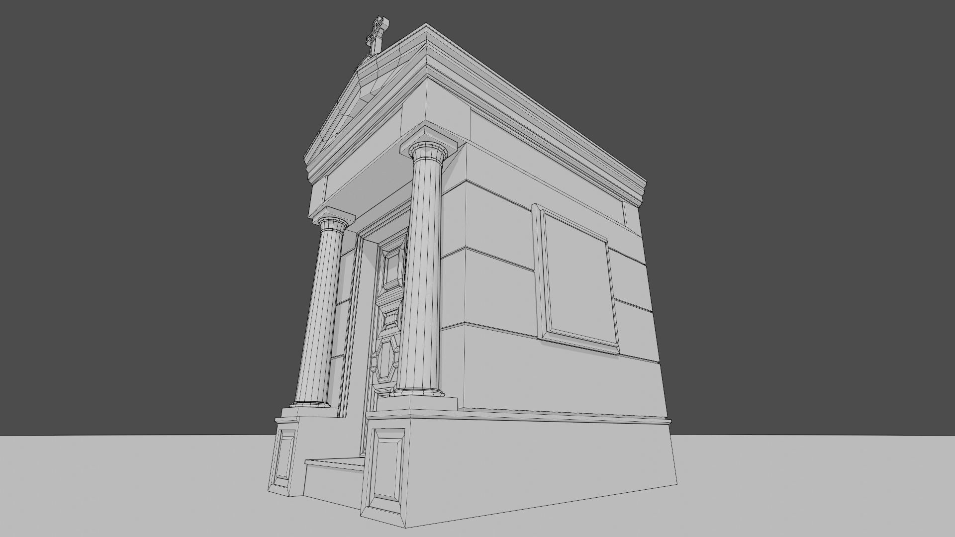 Cemetery Mausoleum 01 Low-poly 3D model_20