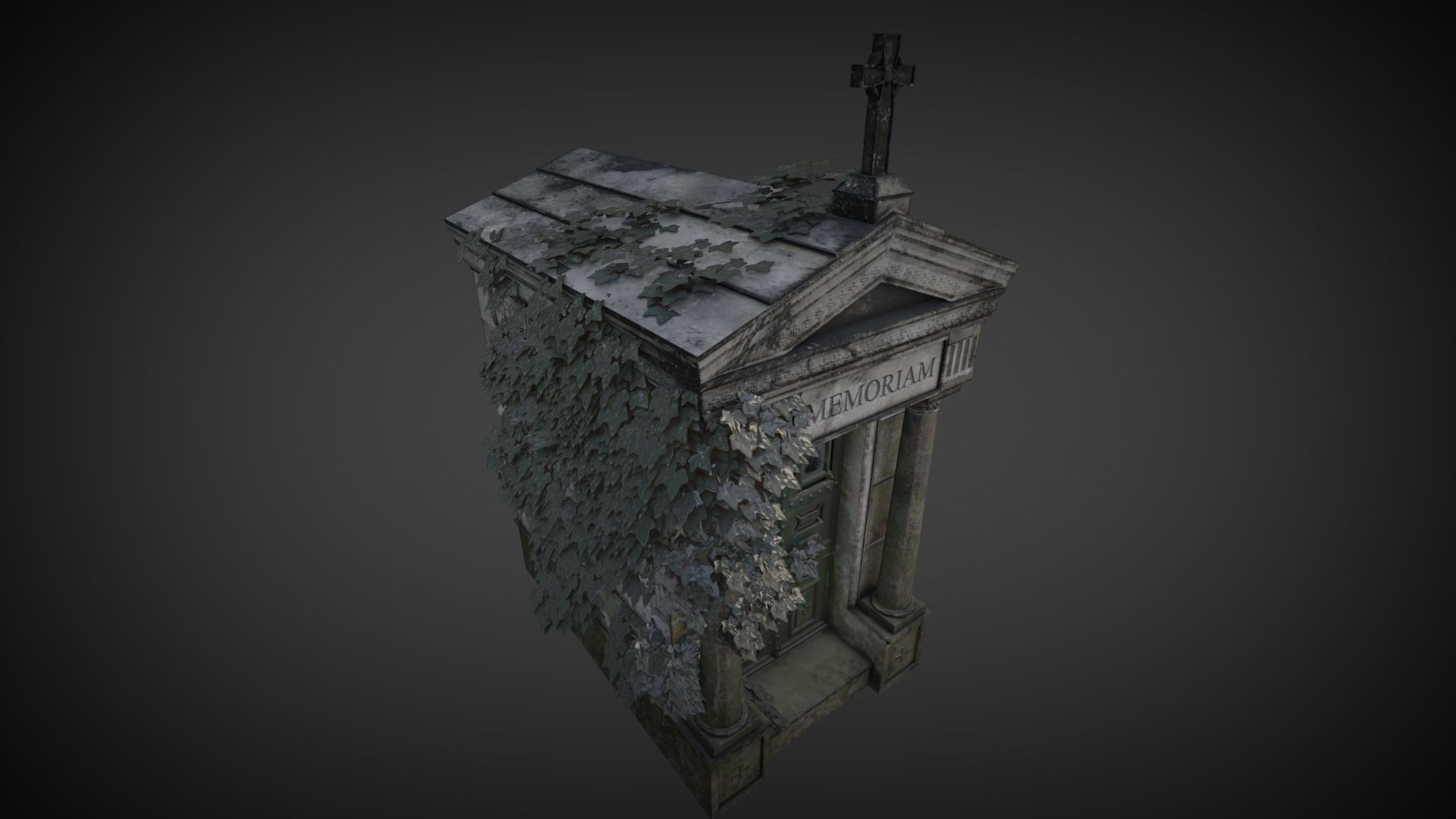Cemetery Mausoleum 01 Low-poly 3D model_6