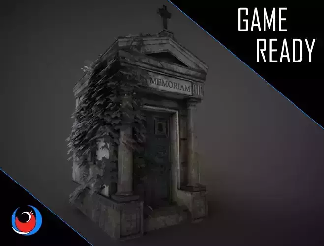 Cemetery Mausoleum 01 Low-poly 3D model