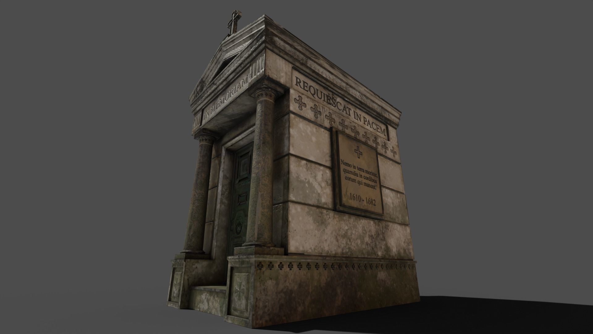 Cemetery Mausoleum 01 Low-poly 3D model_18