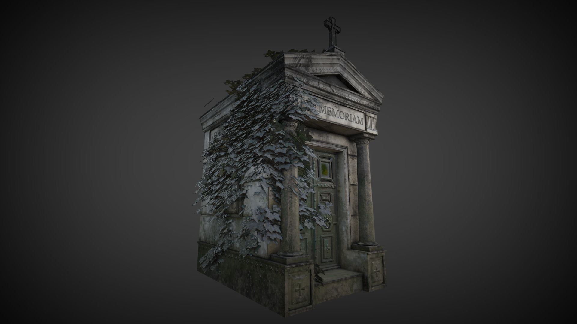Cemetery Mausoleum 01 Low-poly 3D model_3