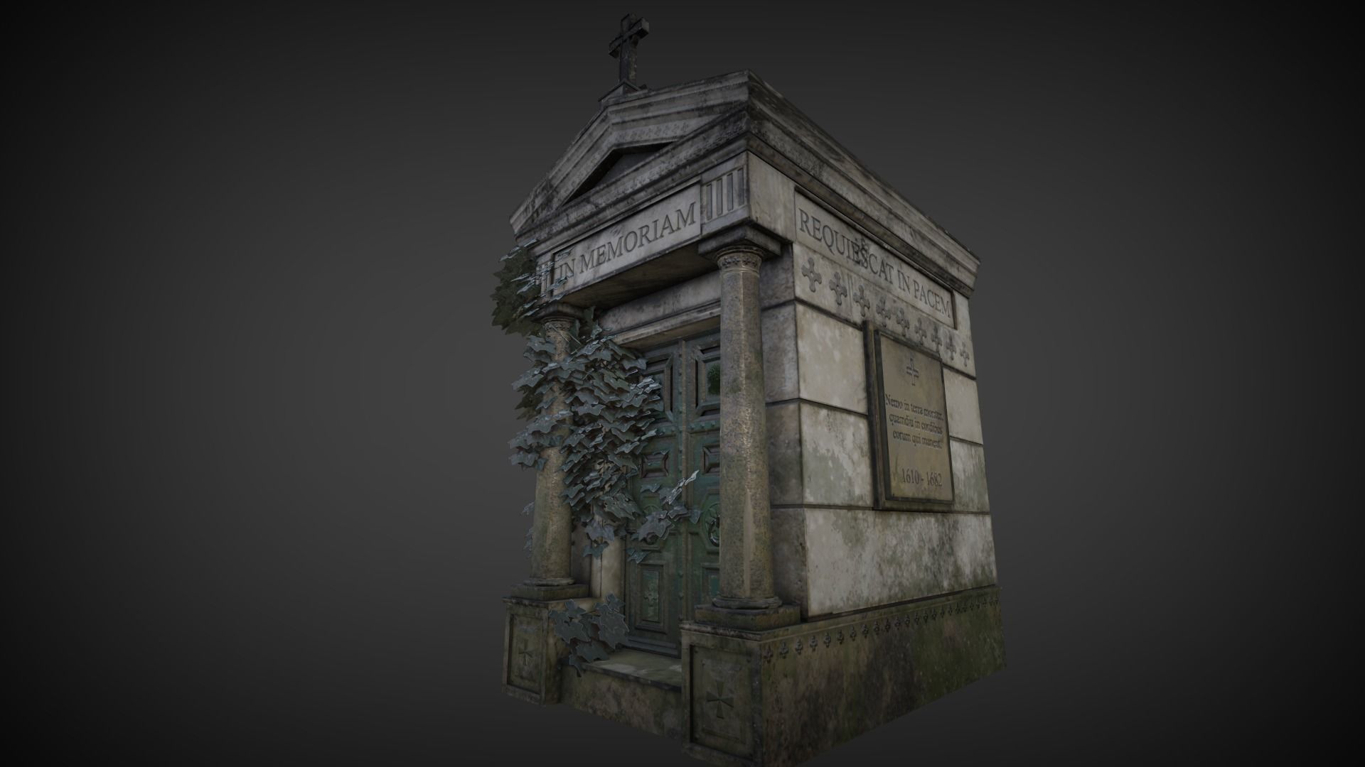 Cemetery Mausoleum 01 Low-poly 3D model_19