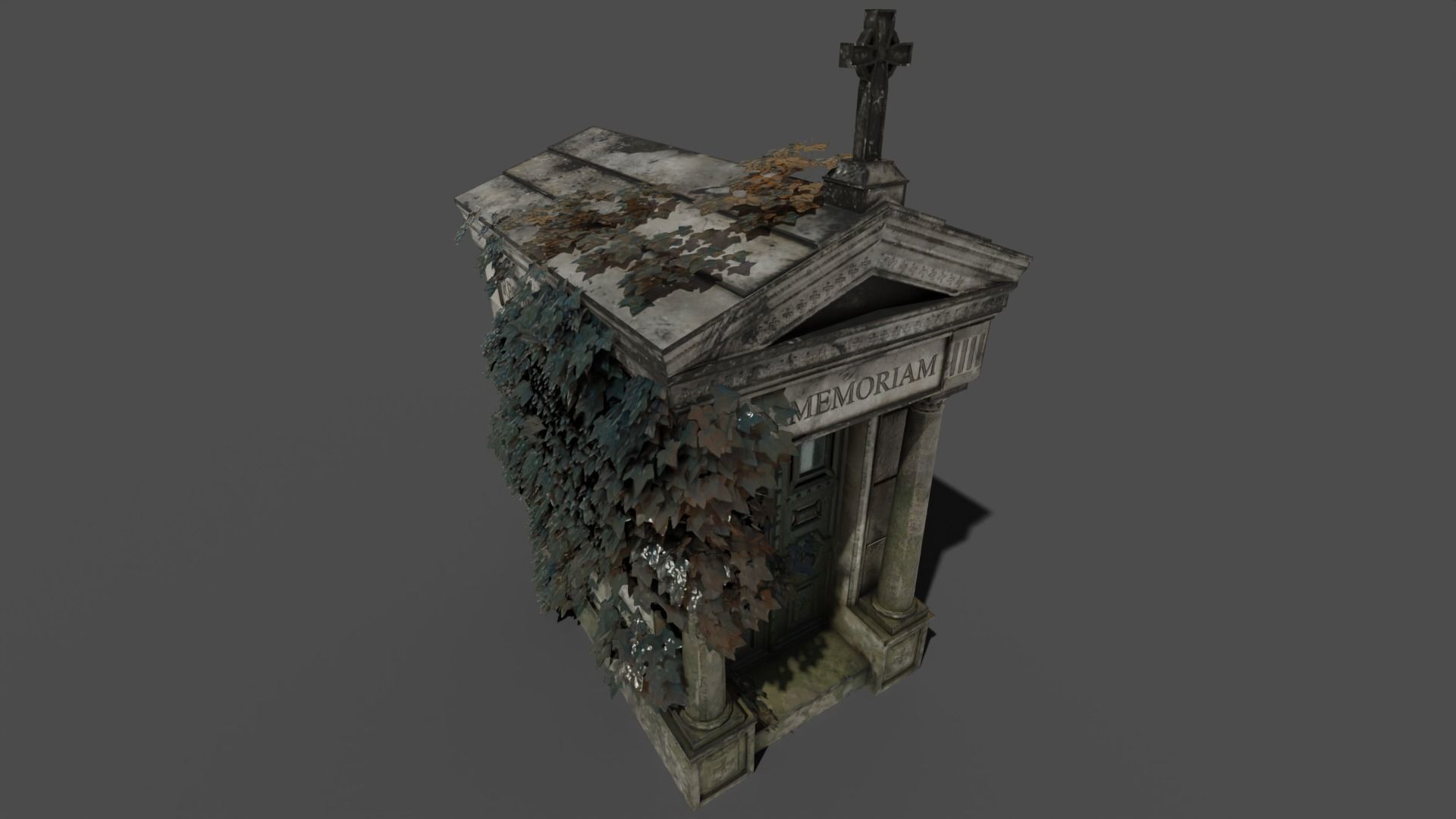 Cemetery Mausoleum 01 Low-poly 3D model_5