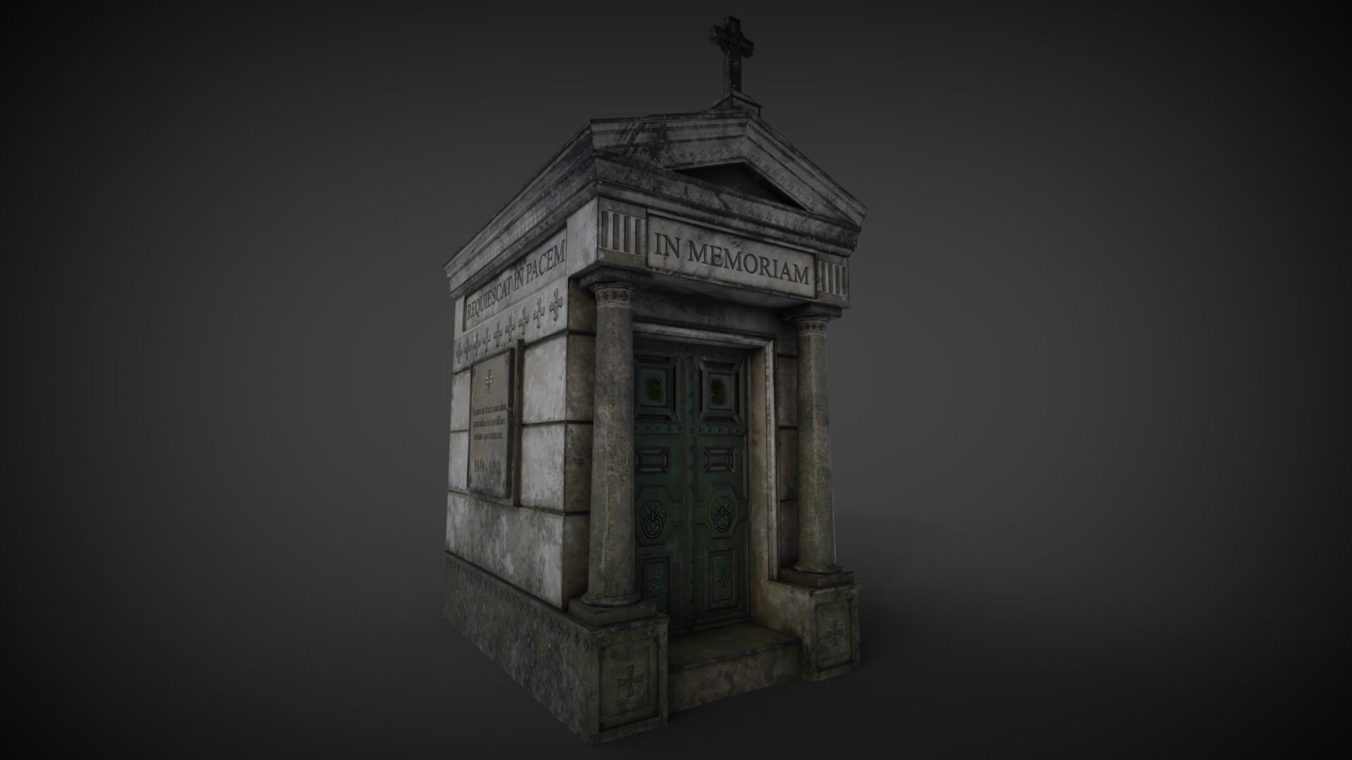 Cemetery Mausoleum 01 Low-poly 3D model_2