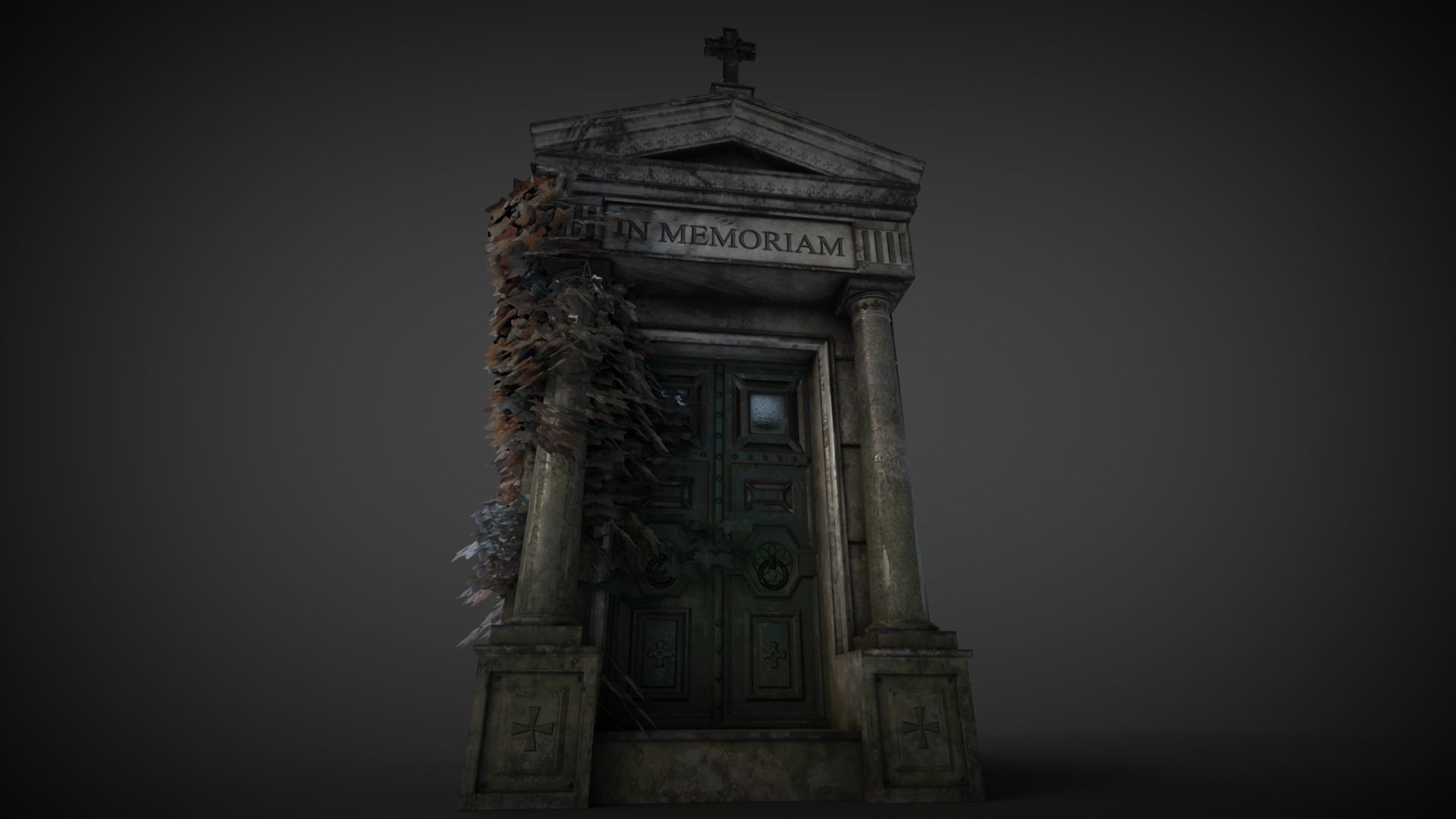 Cemetery Mausoleum 01 Low-poly 3D model_10