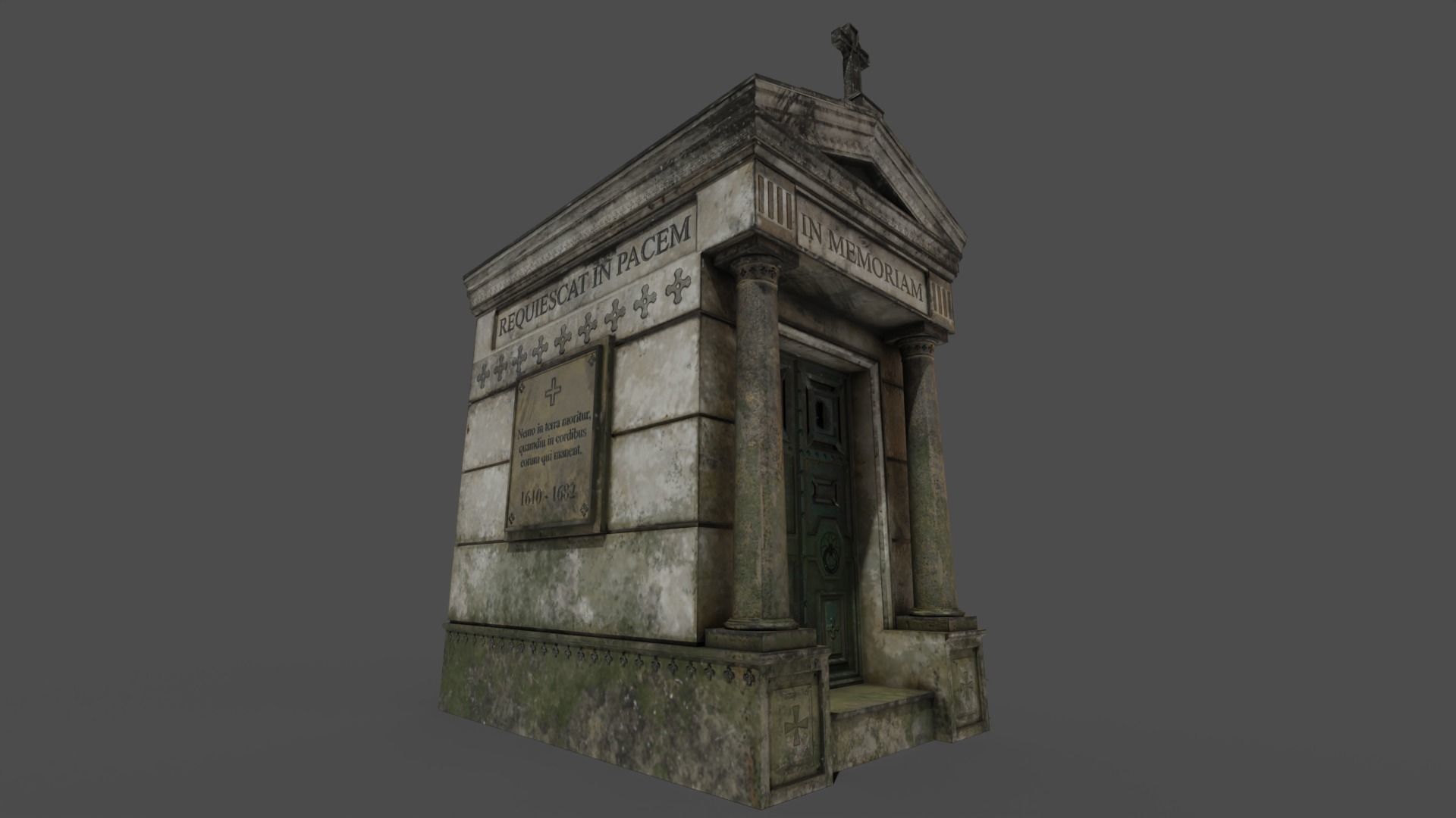 Cemetery Mausoleum 01 Low-poly 3D model_13