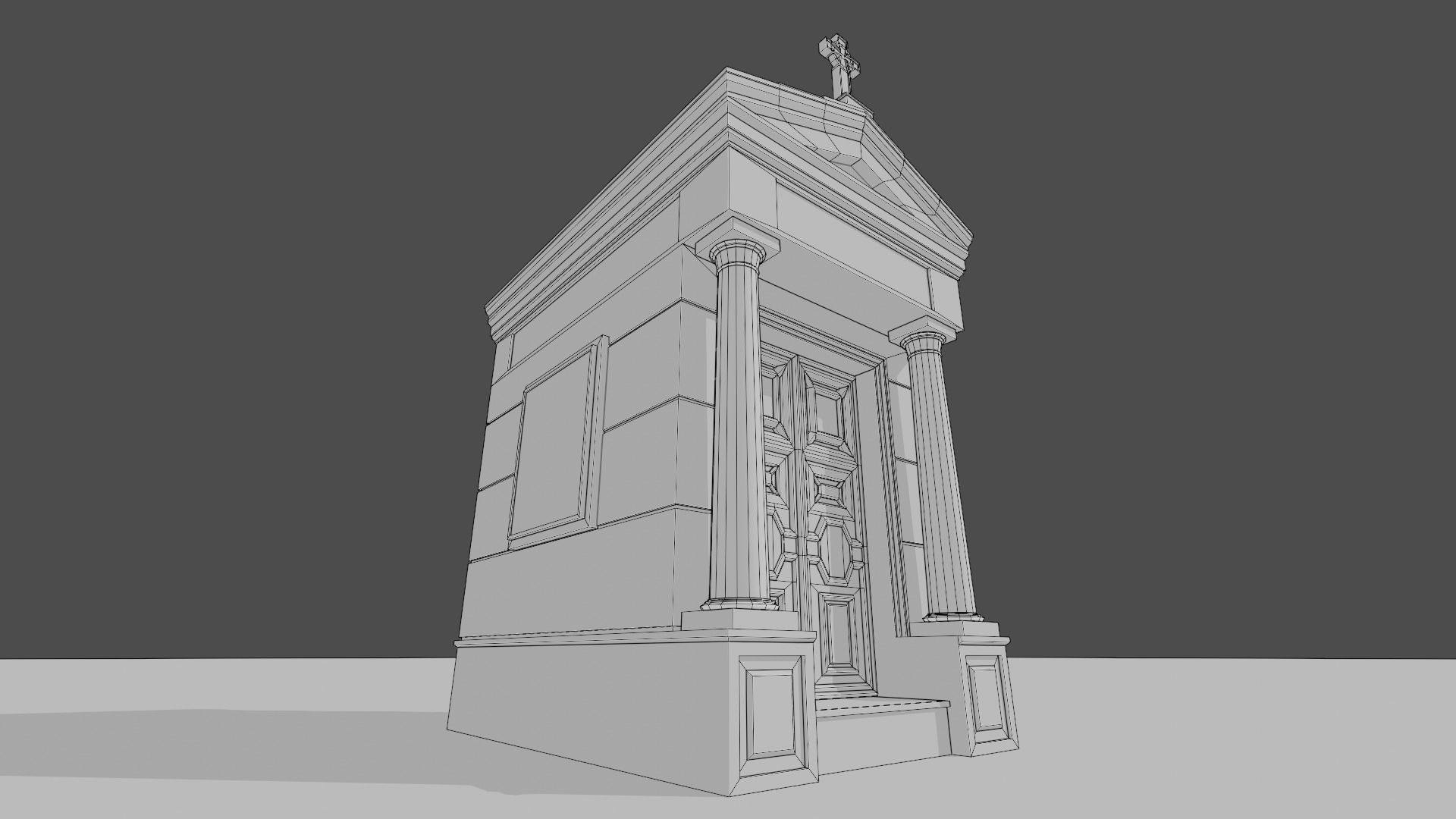 Cemetery Mausoleum 01 Low-poly 3D model_15