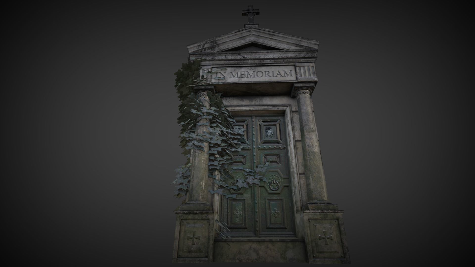 Cemetery Mausoleum 01 Low-poly 3D model_11