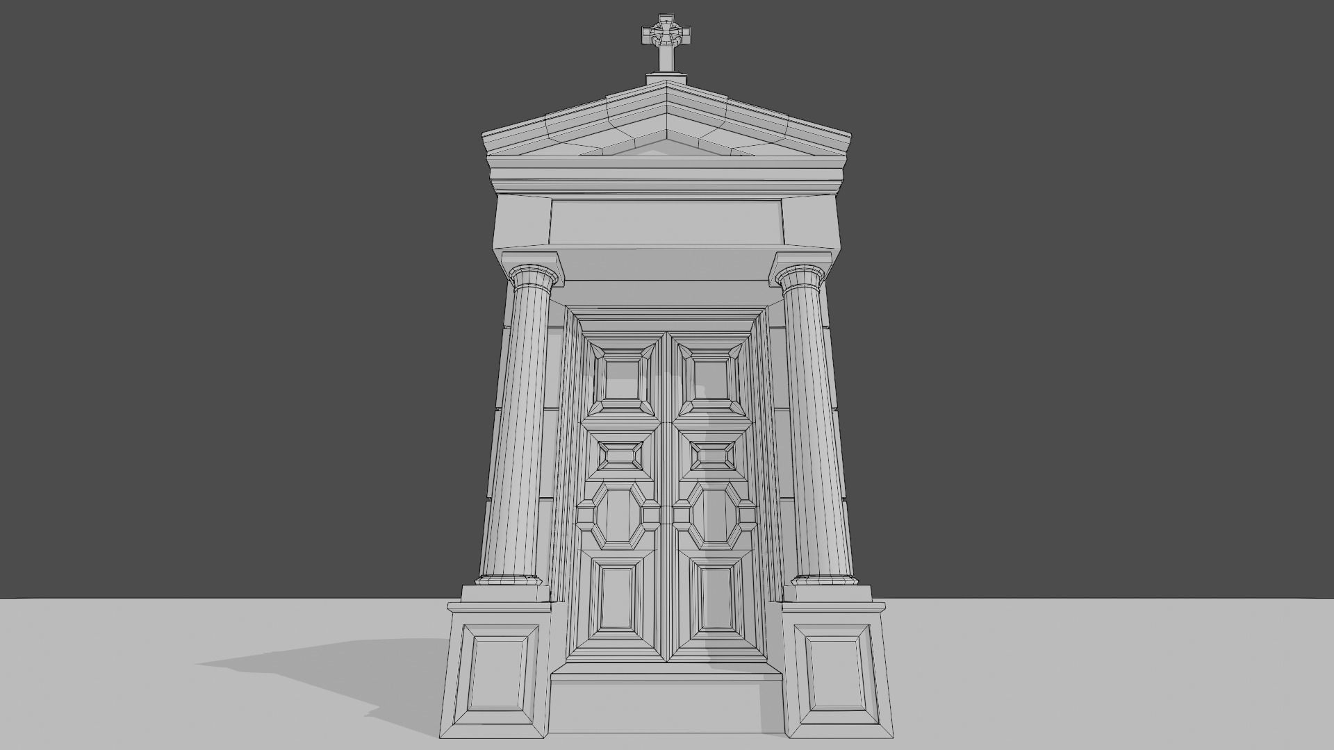 Cemetery Mausoleum 01 Low-poly 3D model_12