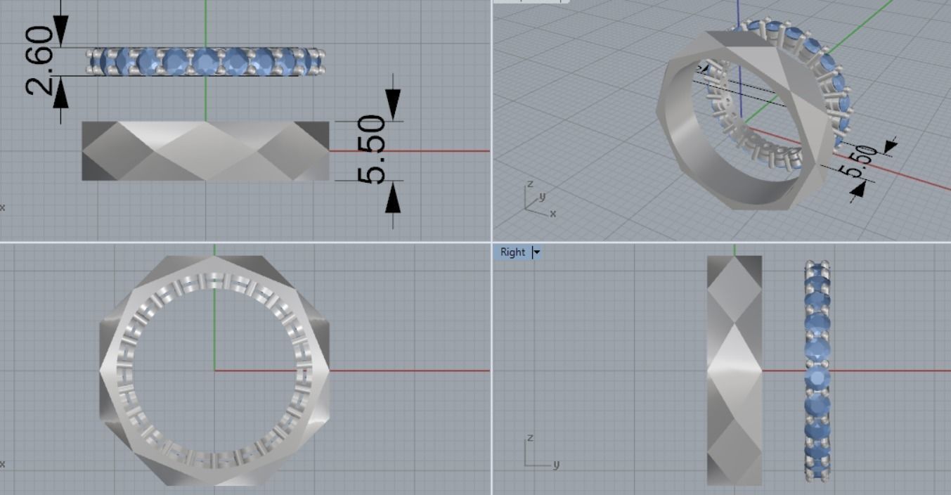 wedding ring 3D print model_7