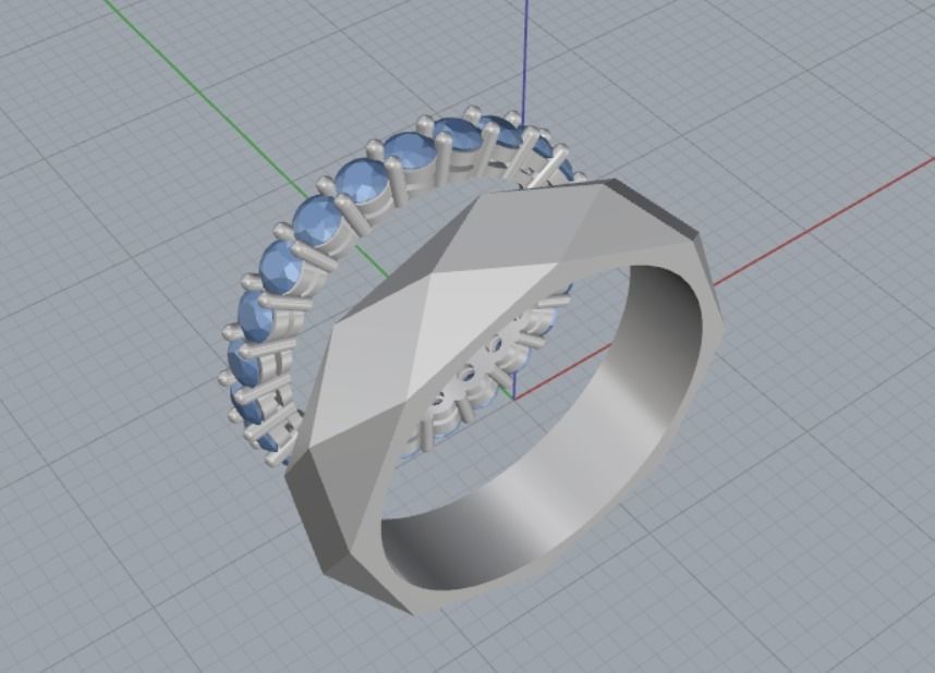 wedding ring 3D print model_9