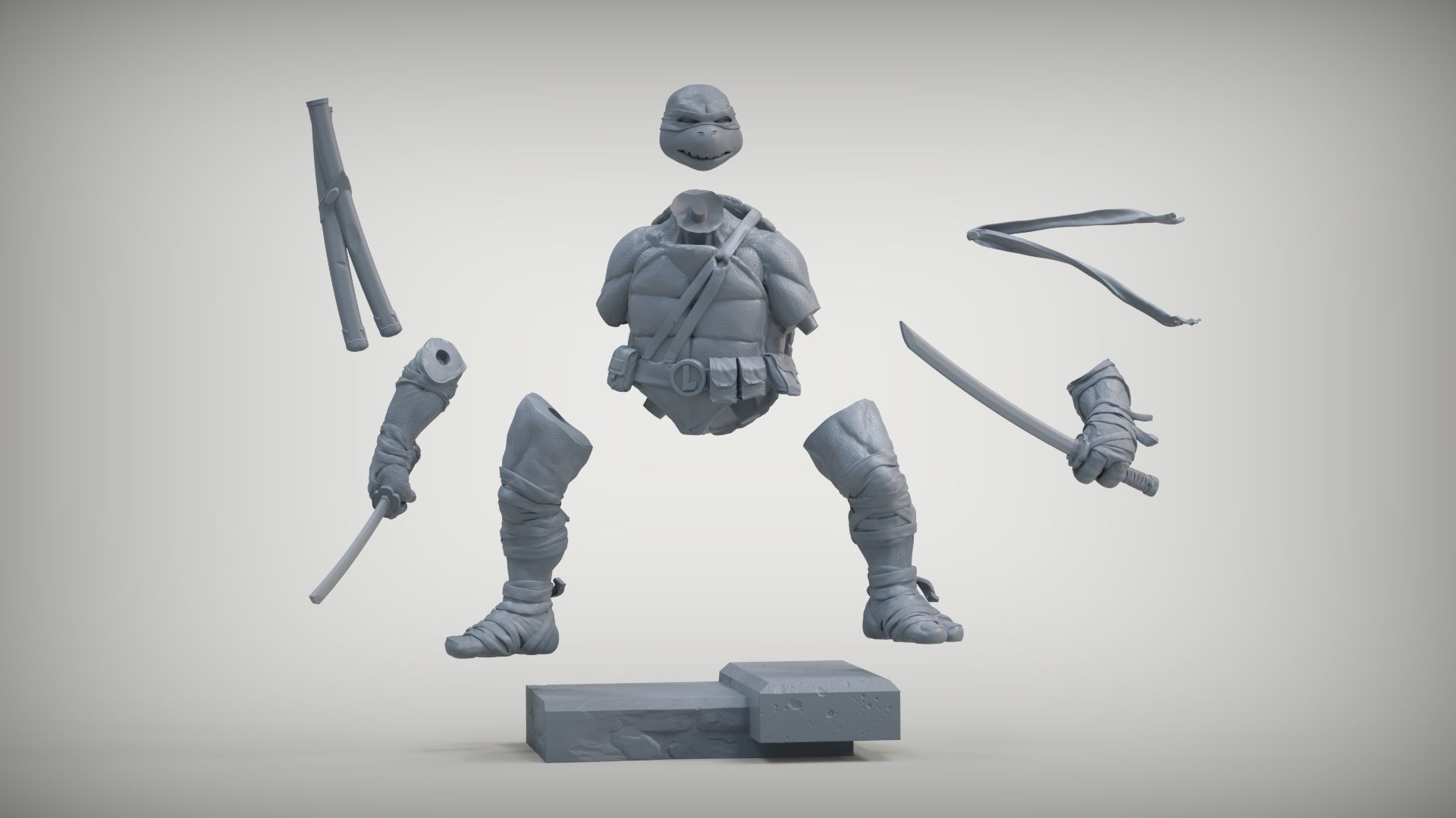 LEONARDO TURTLES 3D print model_8