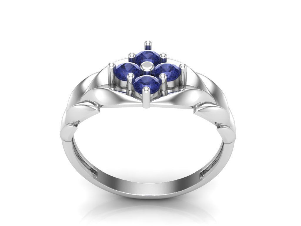 ring with leaves 3D print model_2