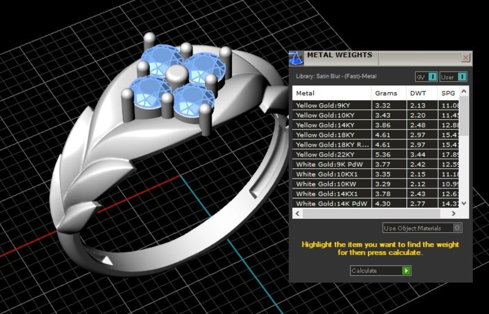 ring with leaves 3D print model_9
