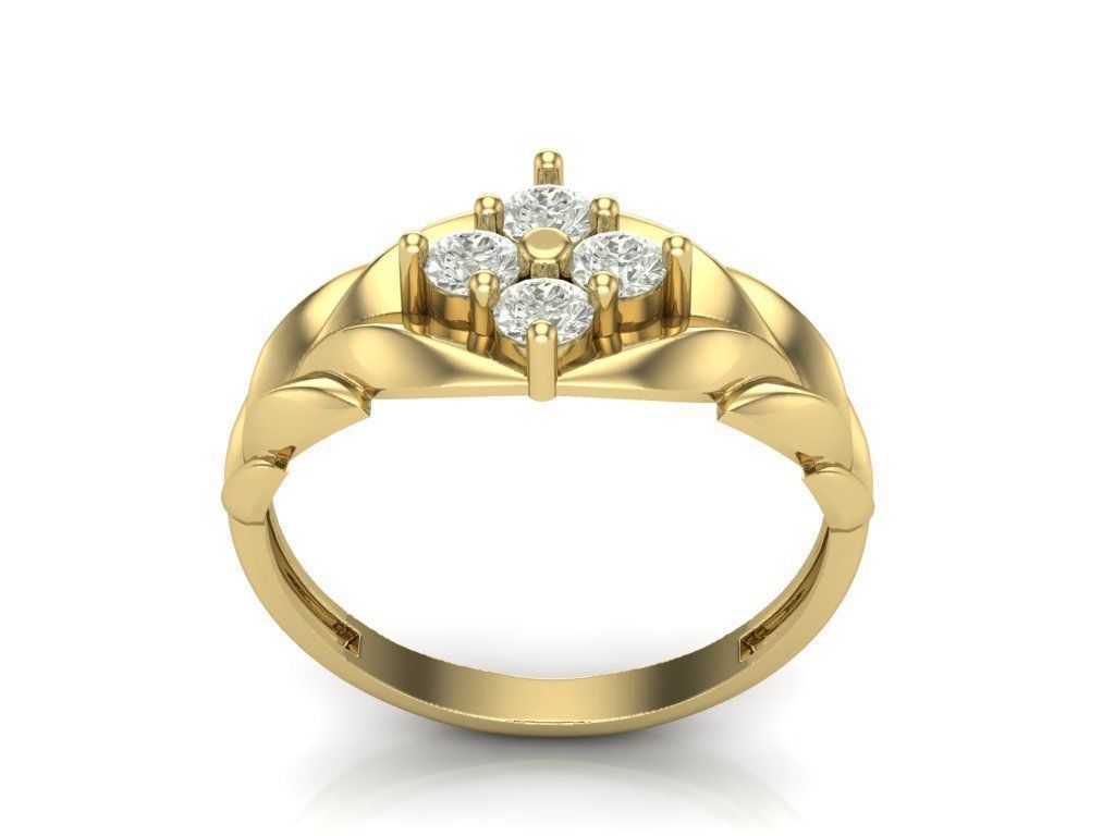 ring with leaves 3D print model_1