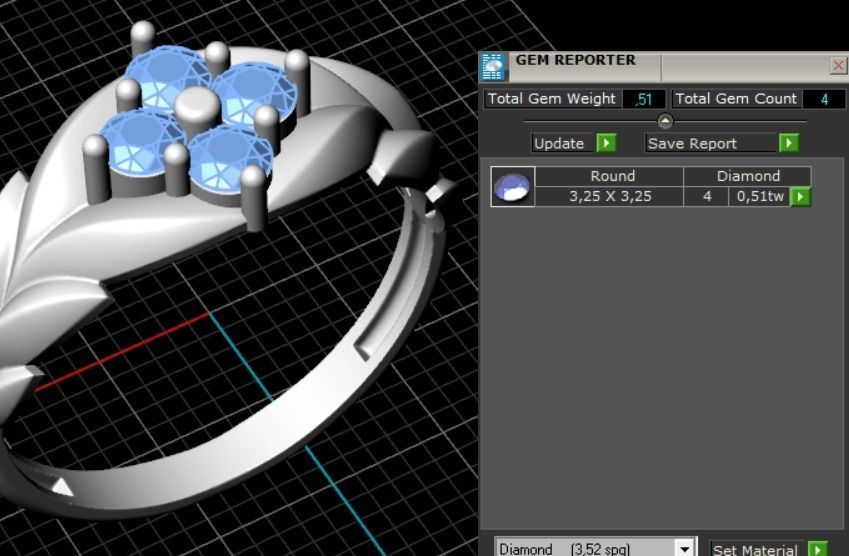 ring with leaves 3D print model_4