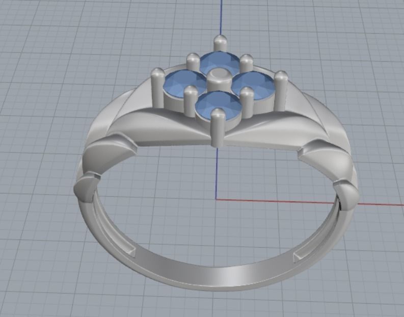 ring with leaves 3D print model_7