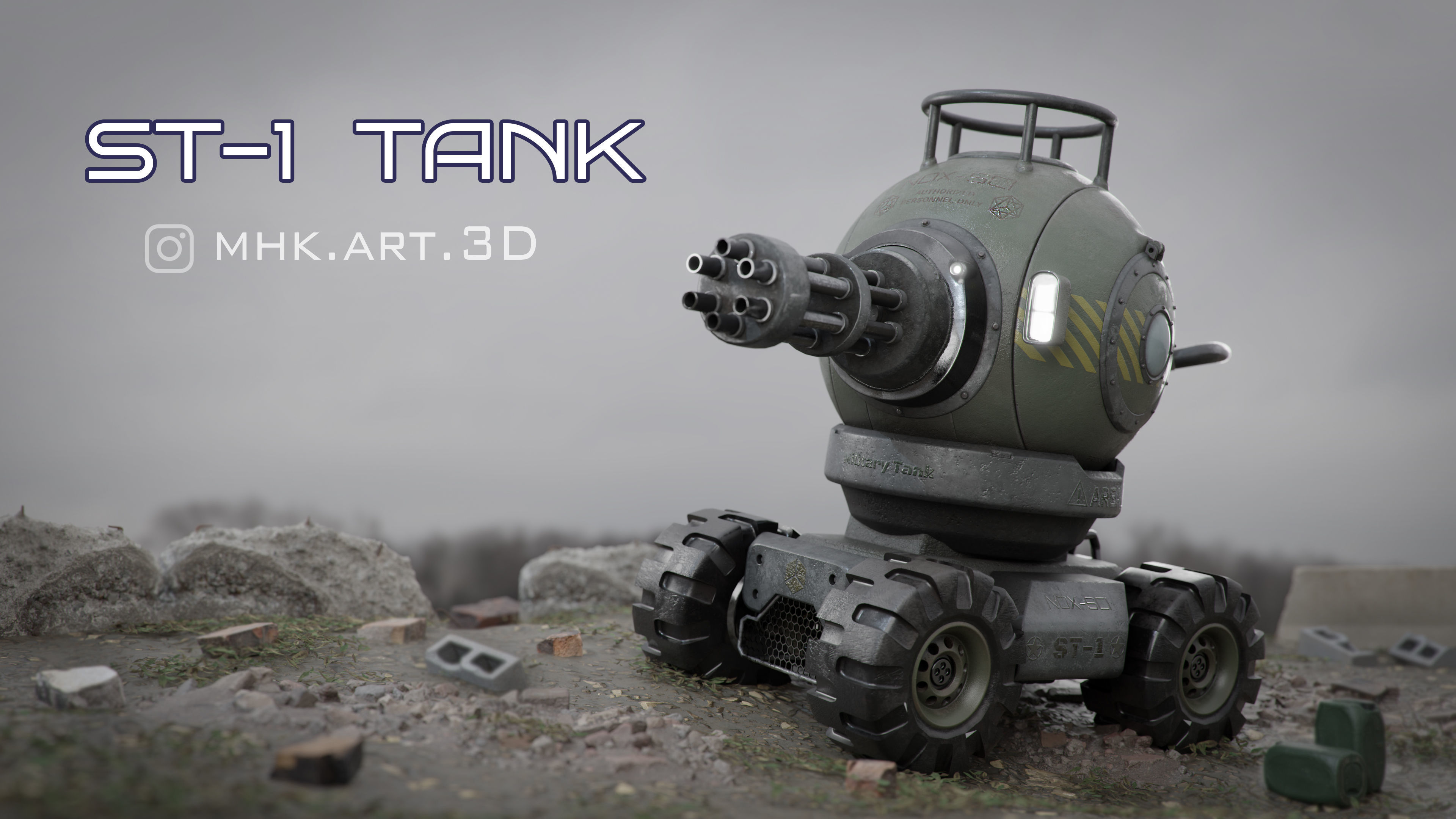 Sci-fi Tank 4K Texture 3D model | CGTrader