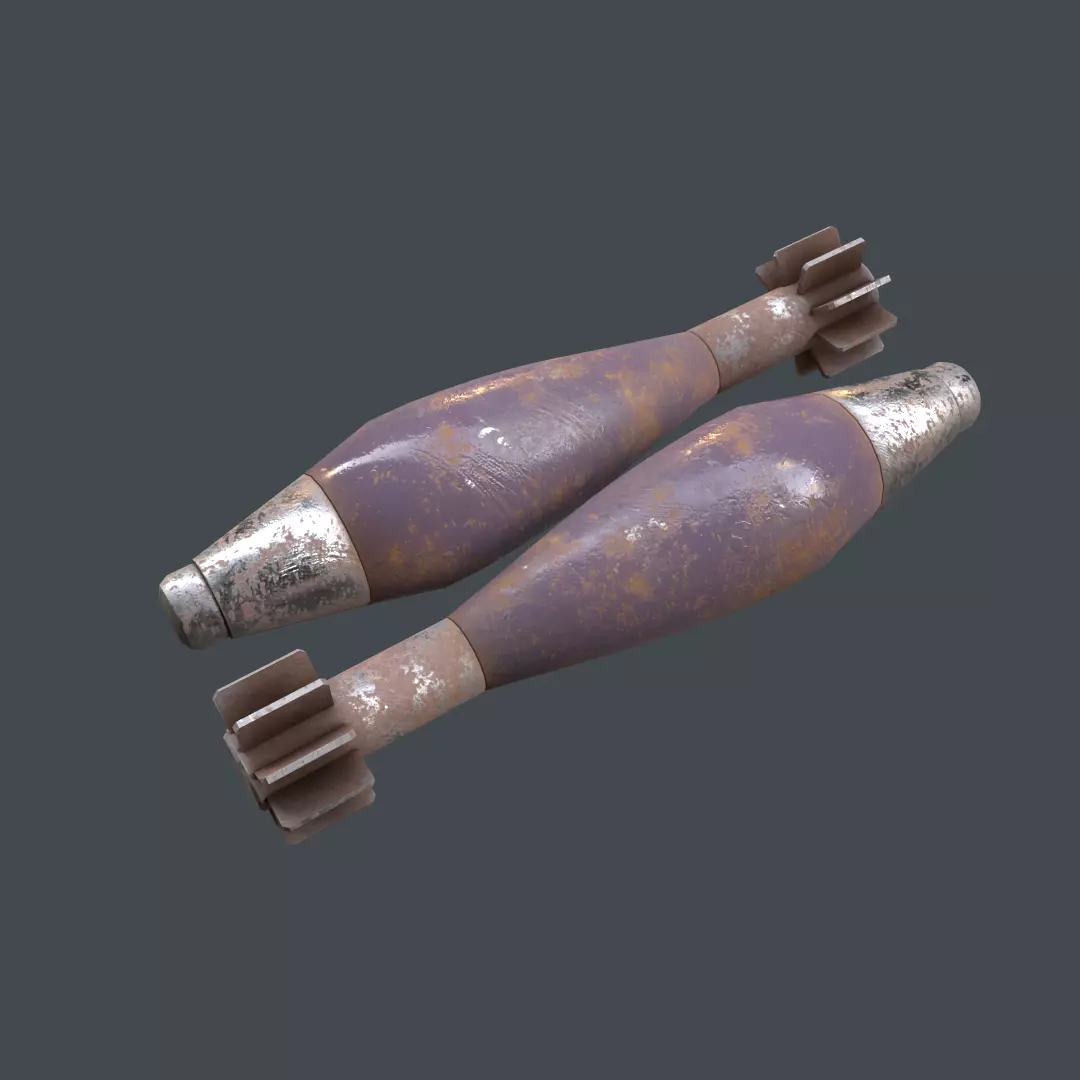 Mortar Projectile 60mm 3D model_0