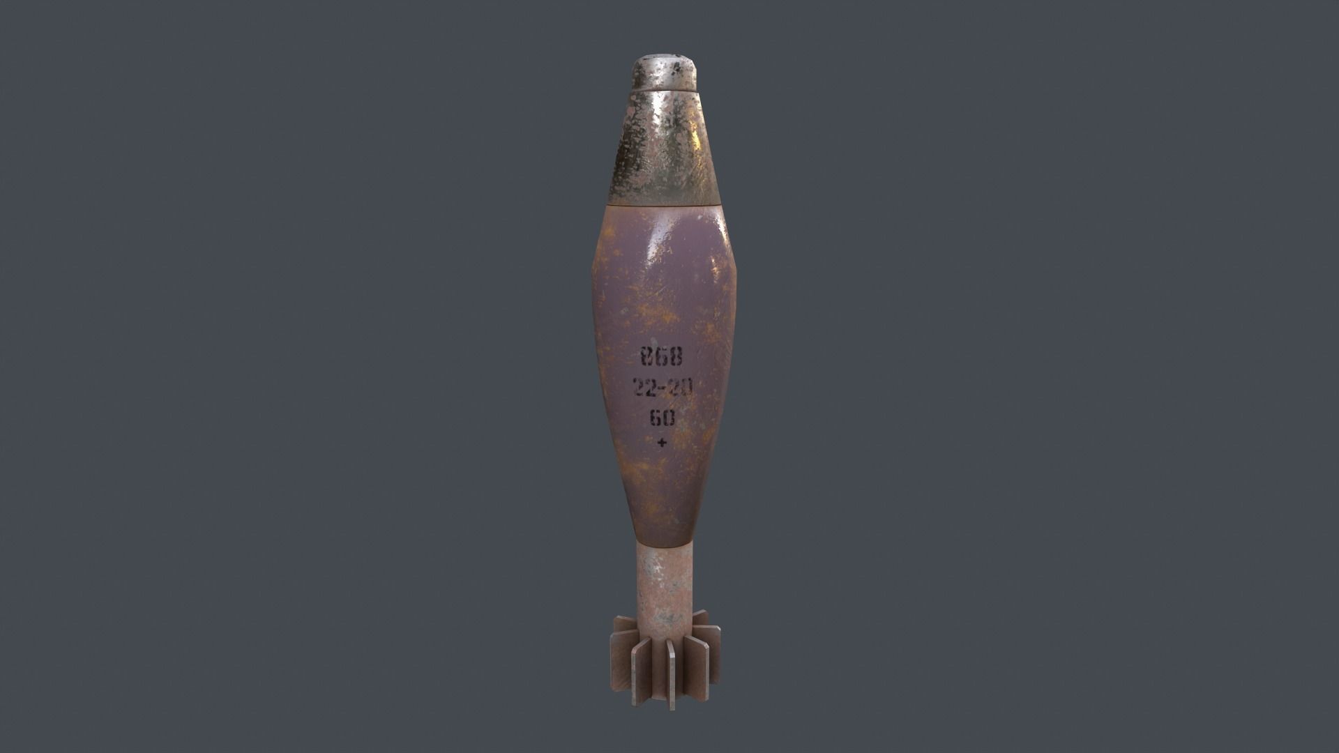 Mortar Projectile 60mm 3D model_4