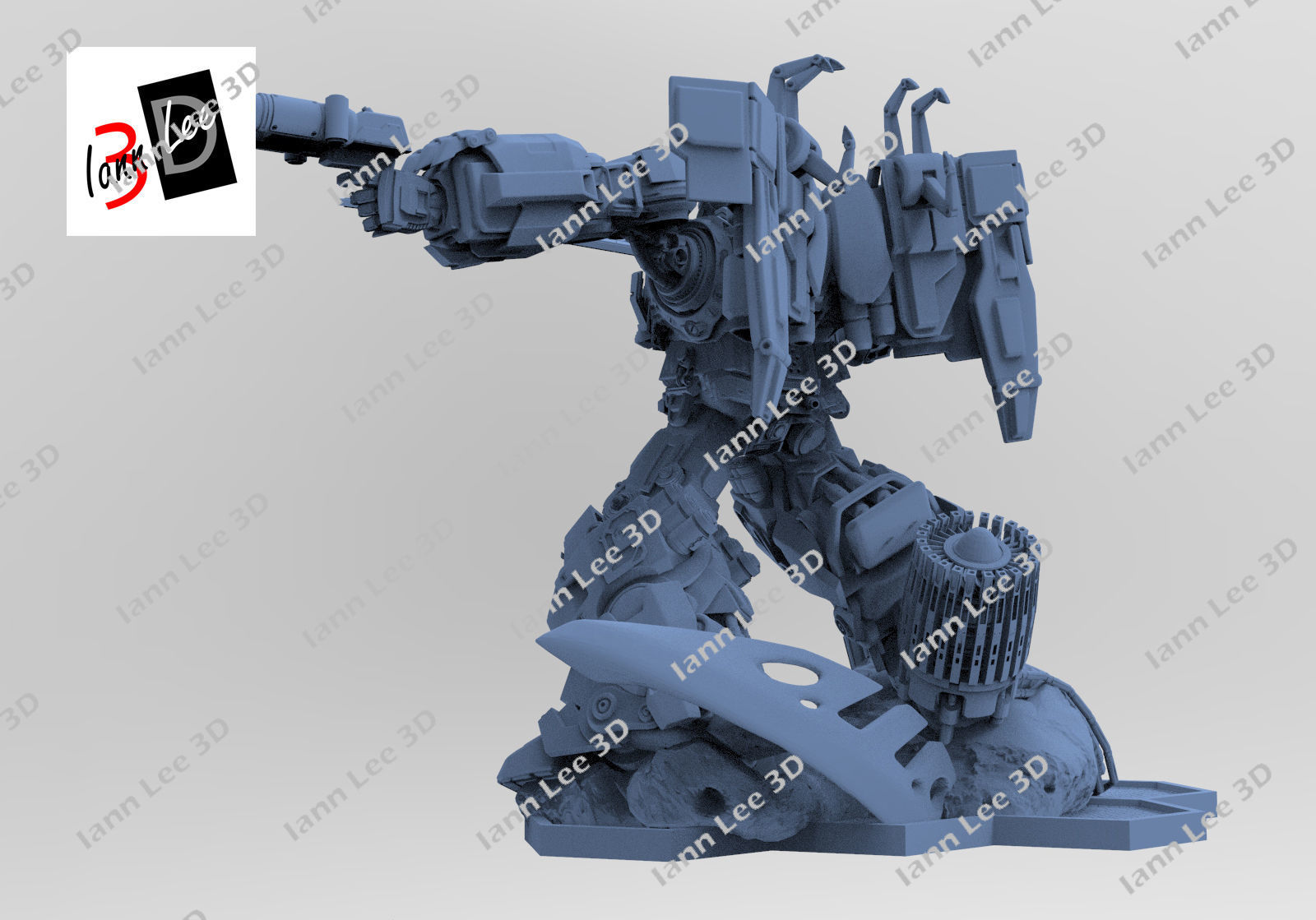 Grimlock G1 Dinobot  Figura 3D Transformers Coleccionable STL 3D print model_3