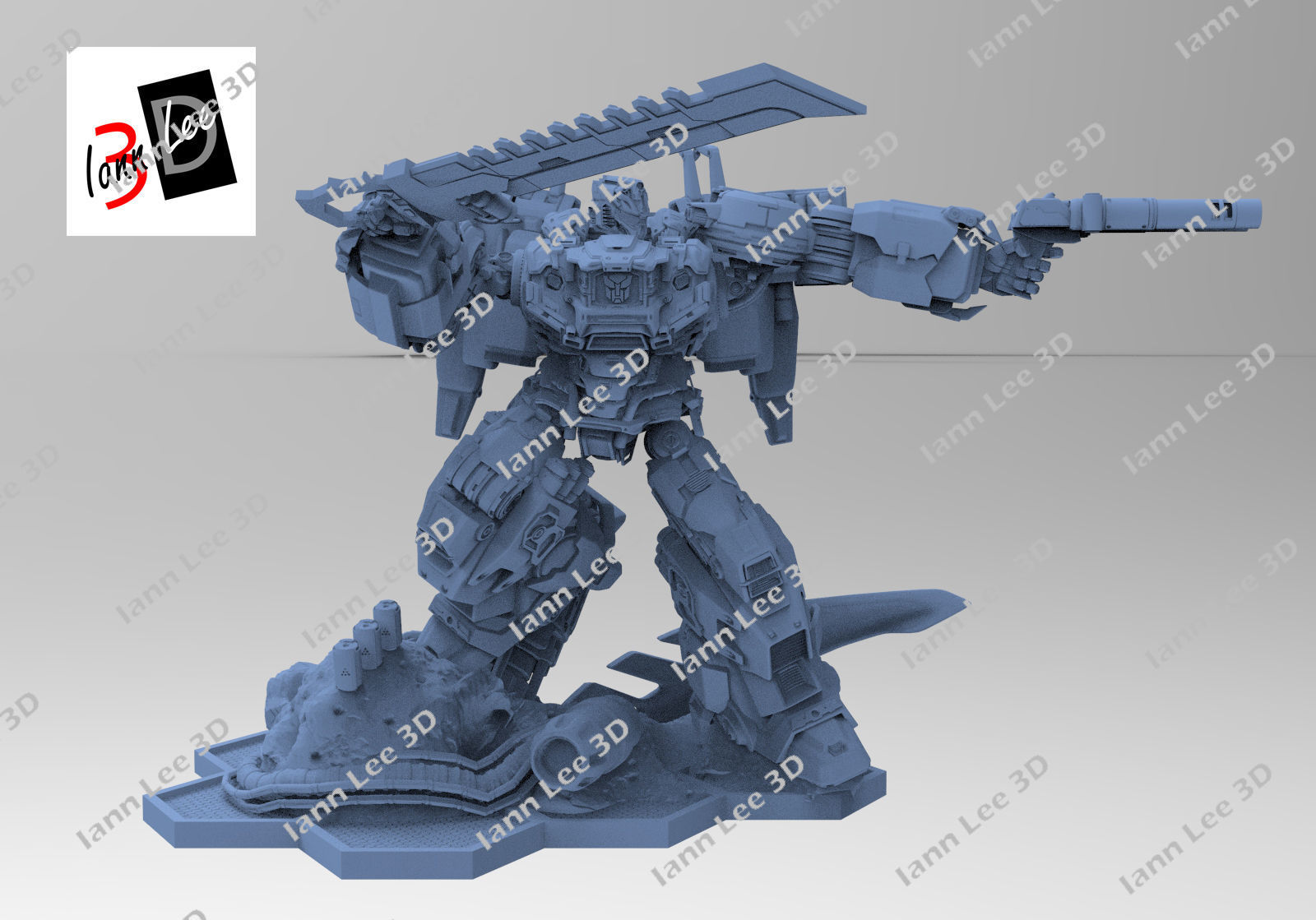 Grimlock G1 Dinobot  Figura 3D Transformers Coleccionable STL 3D print model_1