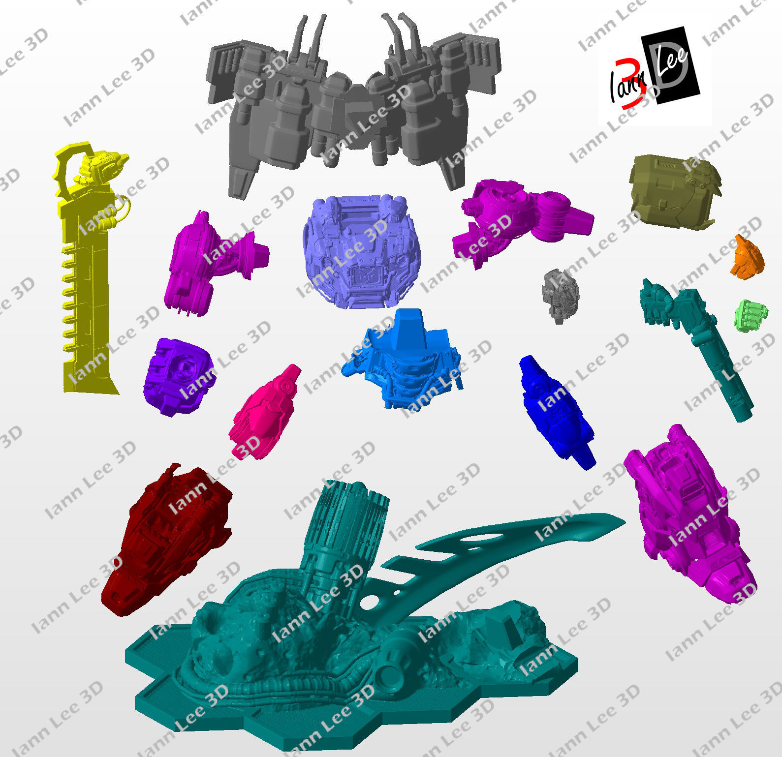 Grimlock G1 Dinobot  Figura 3D Transformers Coleccionable STL 3D print model_16