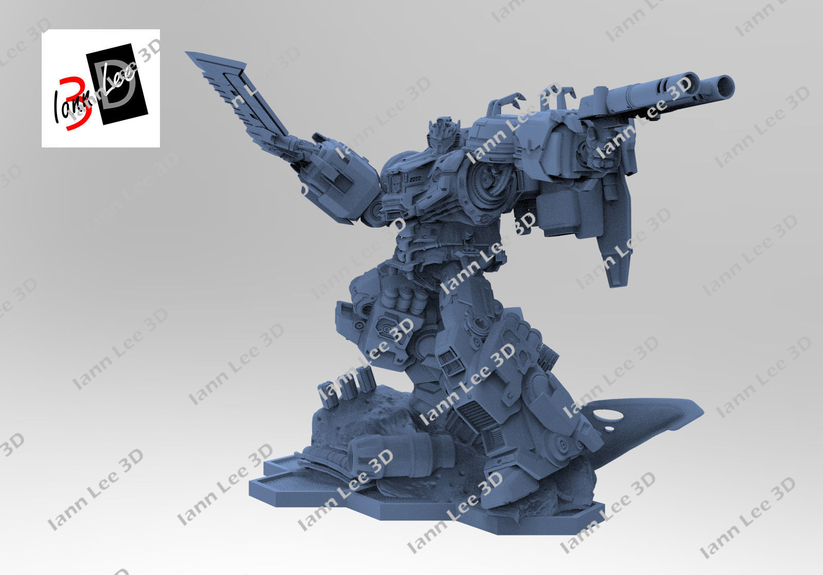 Grimlock G1 Dinobot  Figura 3D Transformers Coleccionable STL 3D print model_2