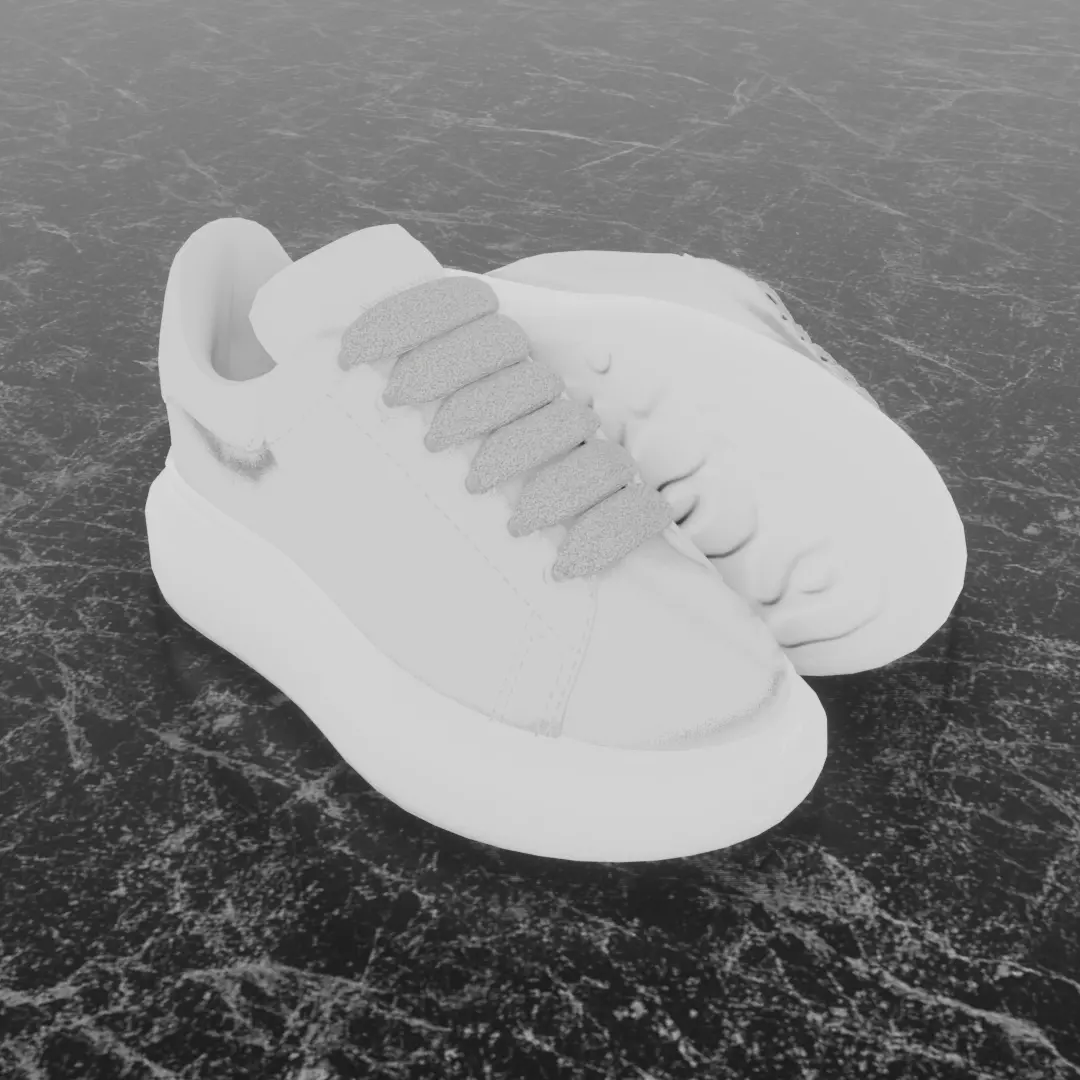 ALEXANDER MCQUEEN 3D SHOES - GREY GLITTER Low-poly 3D model