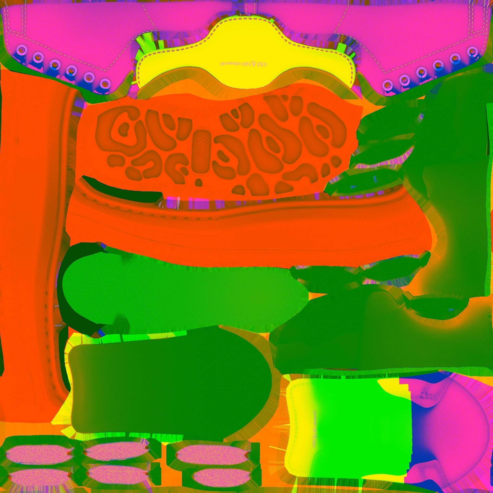 ALEXANDER MCQUEEN 3D SHOES - GREEN GLITTER Low-poly 3D model_13