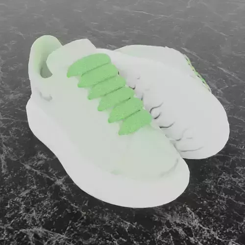 ALEXANDER MCQUEEN 3D SHOES - GREEN GLITTER Low-poly 3D model