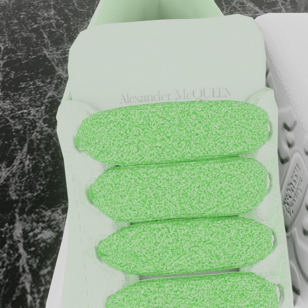 ALEXANDER MCQUEEN 3D SHOES - GREEN GLITTER Low-poly 3D model_9