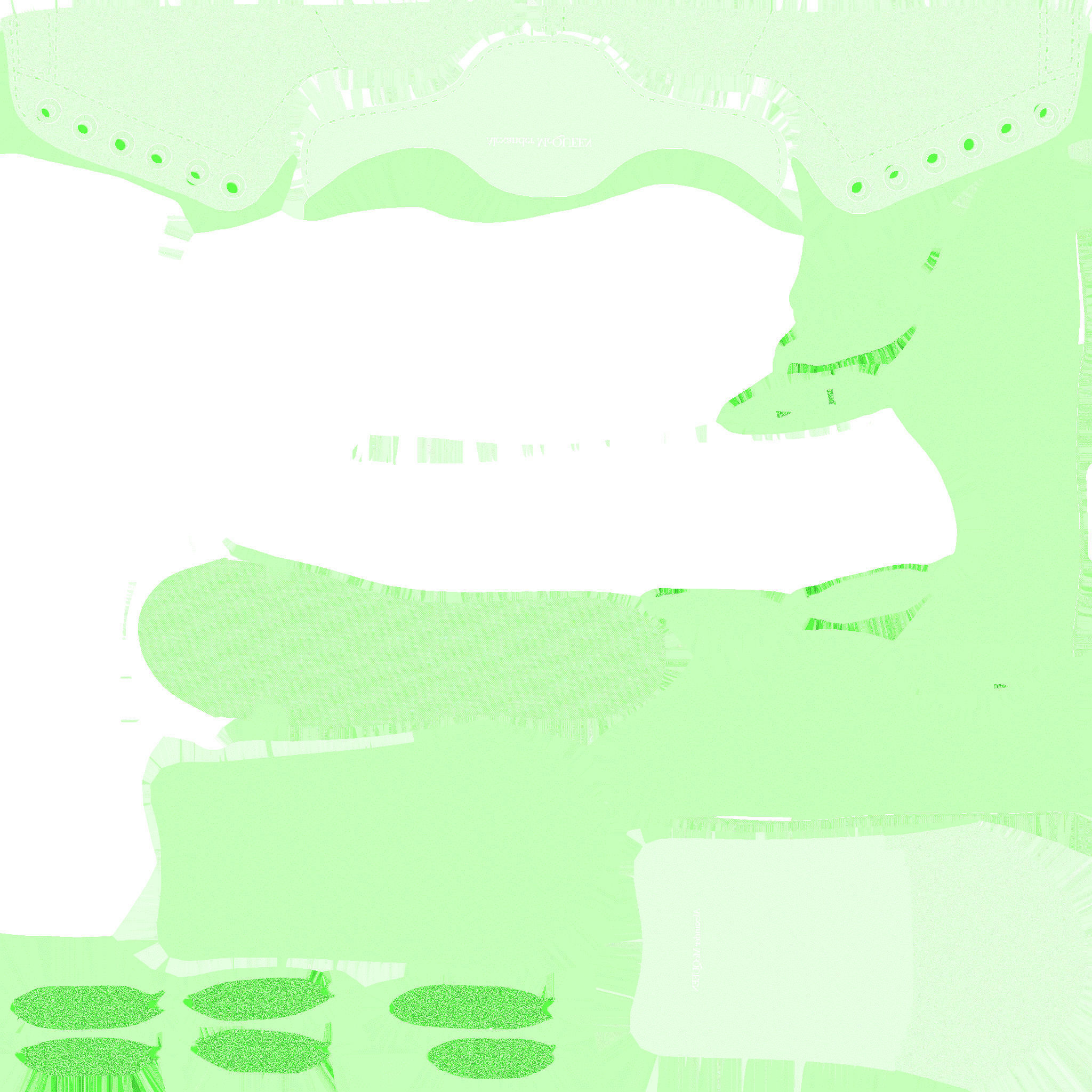 ALEXANDER MCQUEEN 3D SHOES - GREEN GLITTER Low-poly 3D model_15