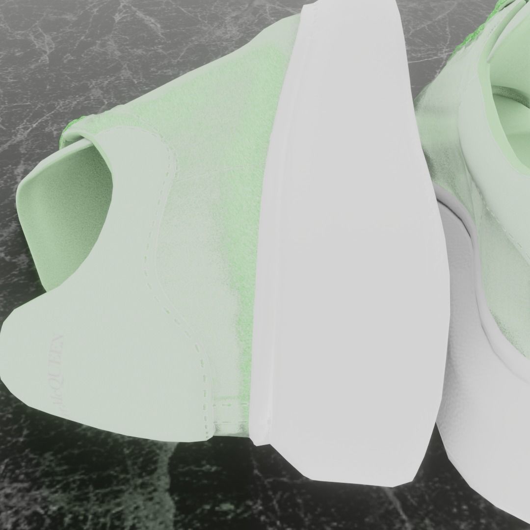 ALEXANDER MCQUEEN 3D SHOES - GREEN GLITTER Low-poly 3D model_11