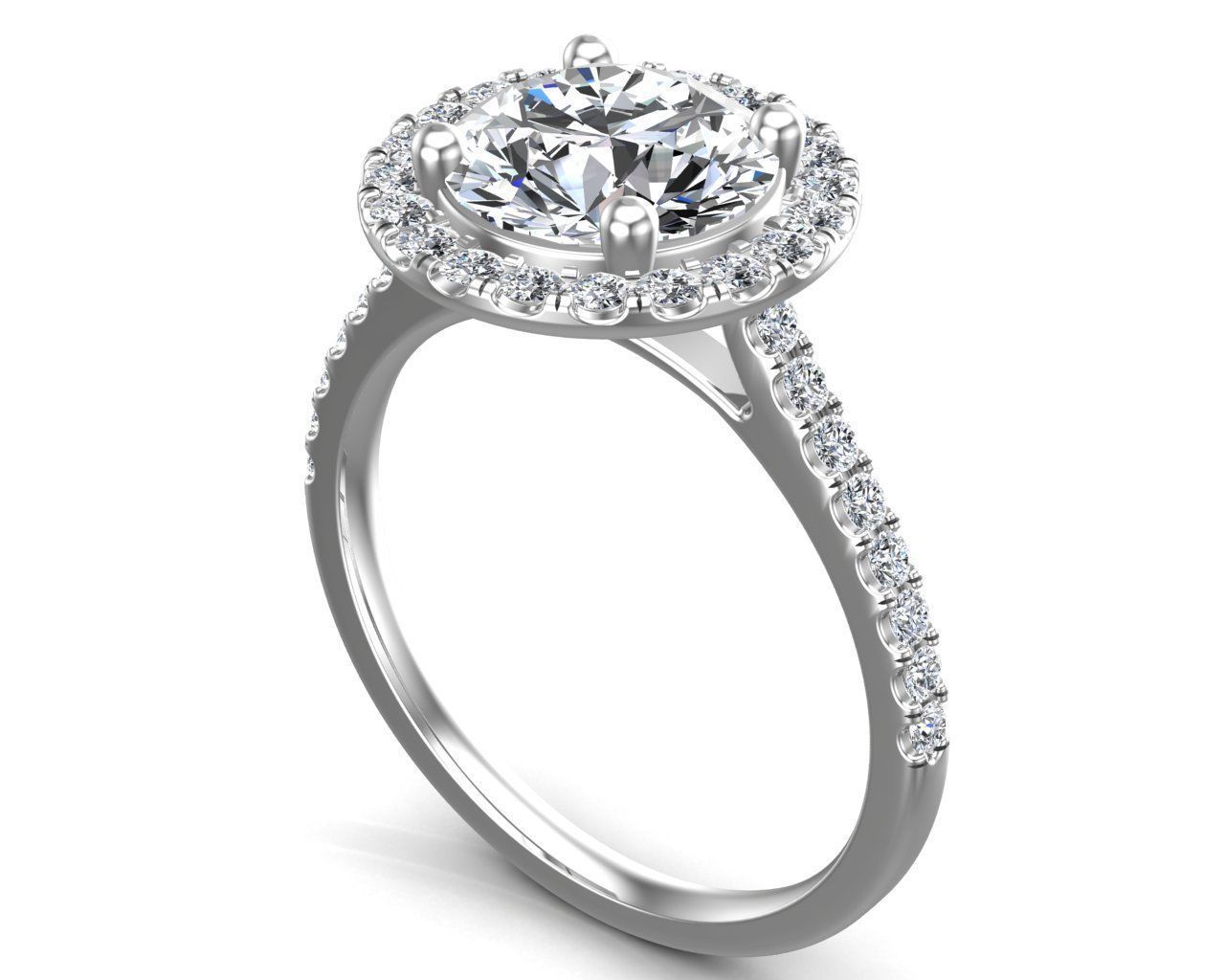 Round Cut Diamond Ring 3D print model_5